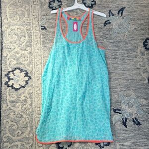 Women's Blue and hot pink swim coverup